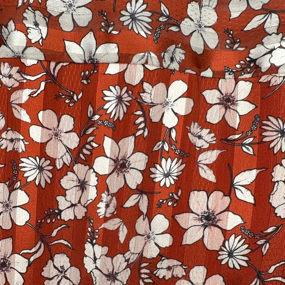 Sam Edelman Floral Dress Orange/Red Asymmetrical Size 12 - Picture 6 of 7